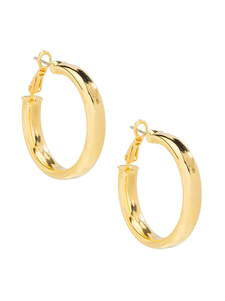 rho - Medium Flat Metal Hoop: Gold