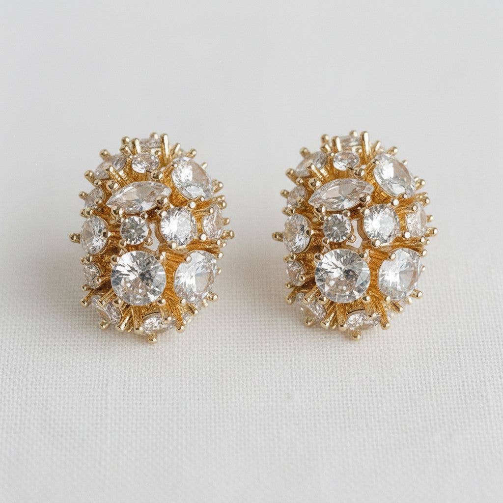 Ellemadera - Chic Vintage-Inspired Gemstone Stud Earrings