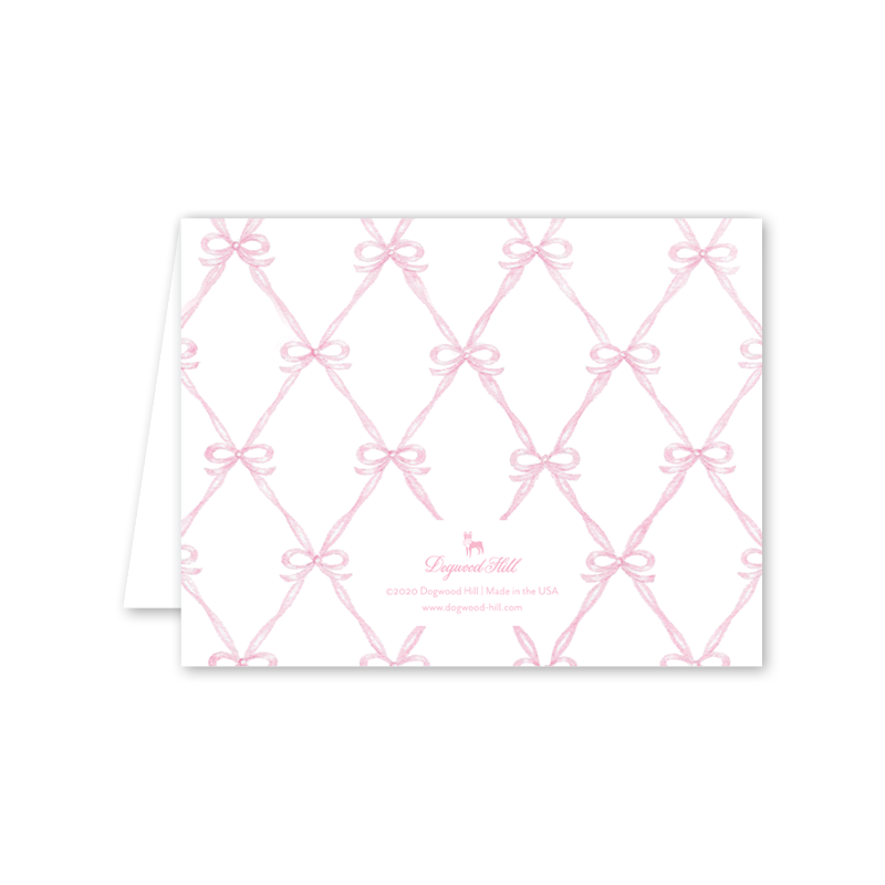 Dogwood Hill - Rattle and Bow Pink: Single Card