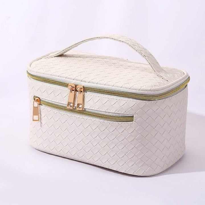 Beauty Stash -  Double Zip Train Makeup Case: Snow