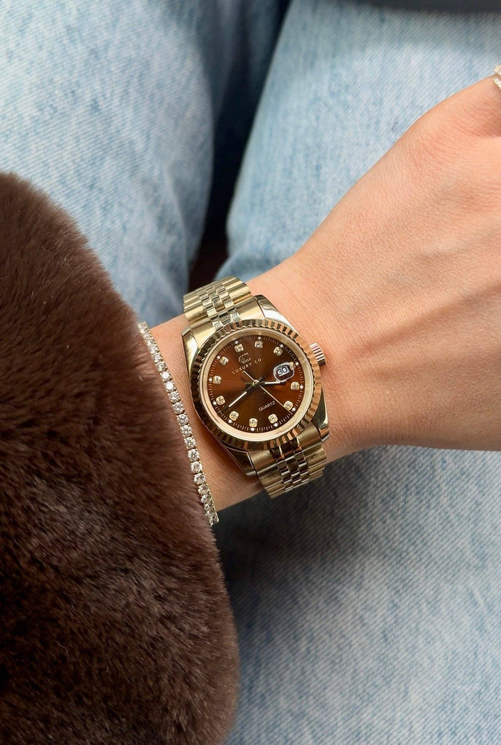 C&C LUXURY CO. - 31MM CLASSIC WATCH: TWO TONE & MOTHER OF PEARL