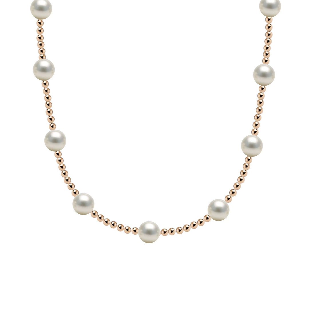 bara boheme - Bara | Gold Filled Beaded Necklace with Pearls: Gold Filled