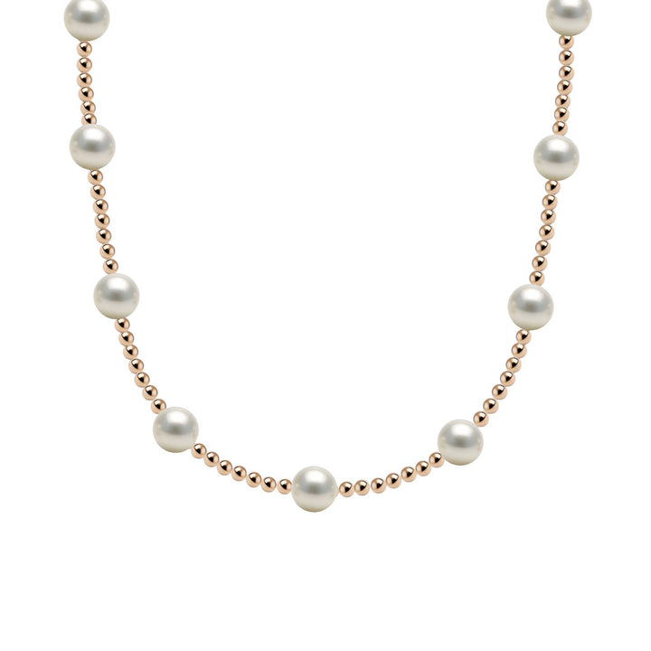 bara boheme - Bara | Gold Filled Beaded Necklace with Pearls: Gold Filled