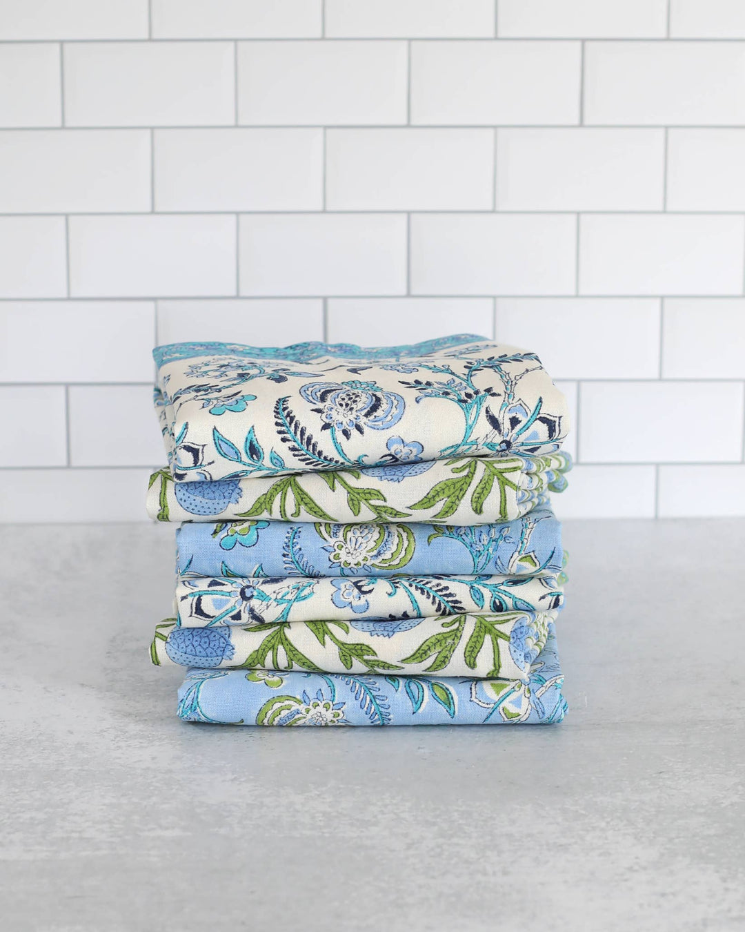 PACIFIC & ROSE TEXTILES - Kitchen Towel Pomegranate Blue, Set of 2