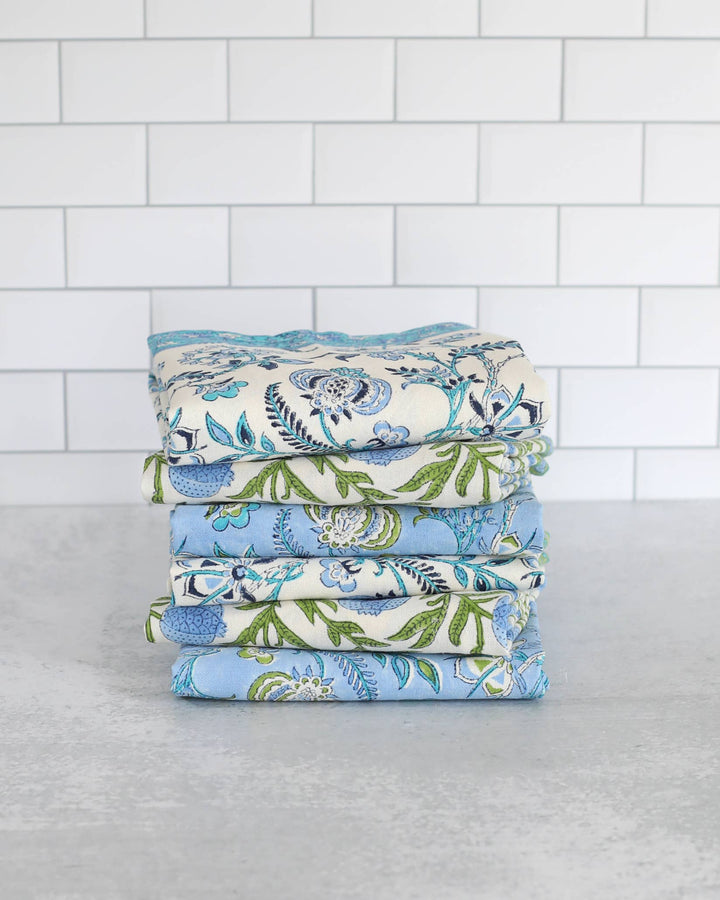 PACIFIC & ROSE TEXTILES - Kitchen Towel Pomegranate Blue, Set of 2