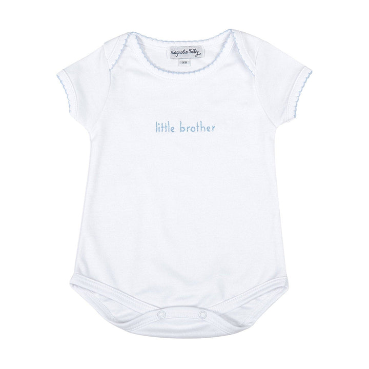 Magnolia Baby - Little Brother Embroidered Lap Bodysuit: 6 Months