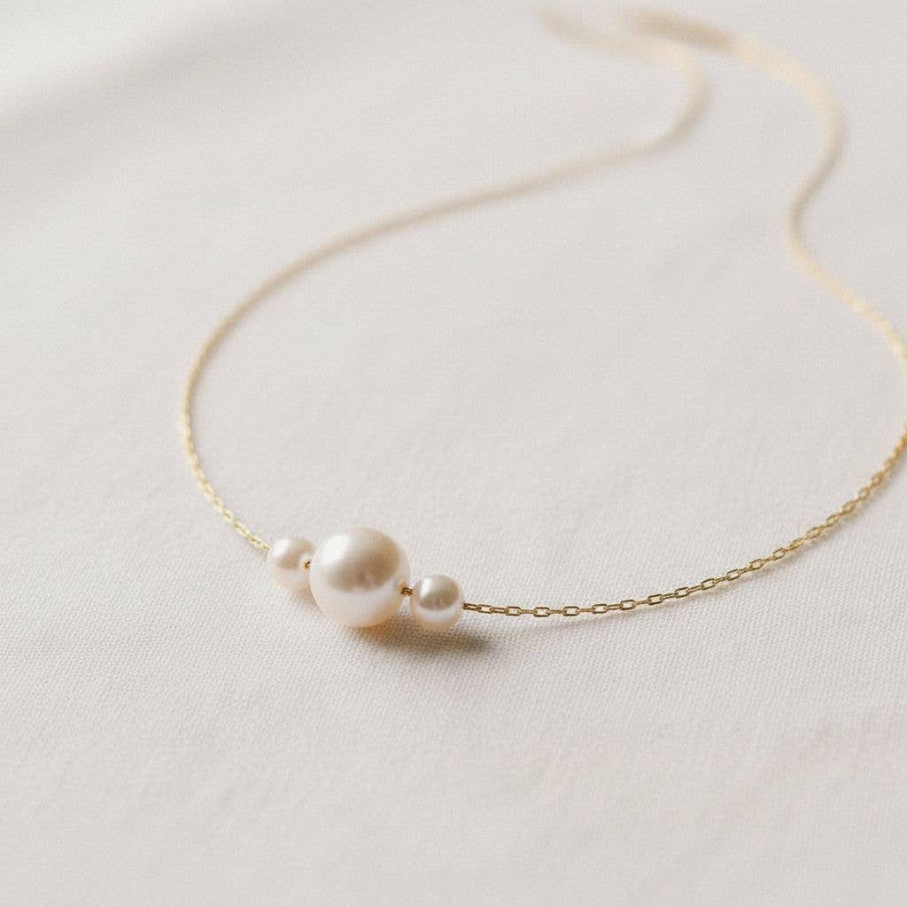 paperln - Elegant Gold Plated Pearl Inspired Necklace