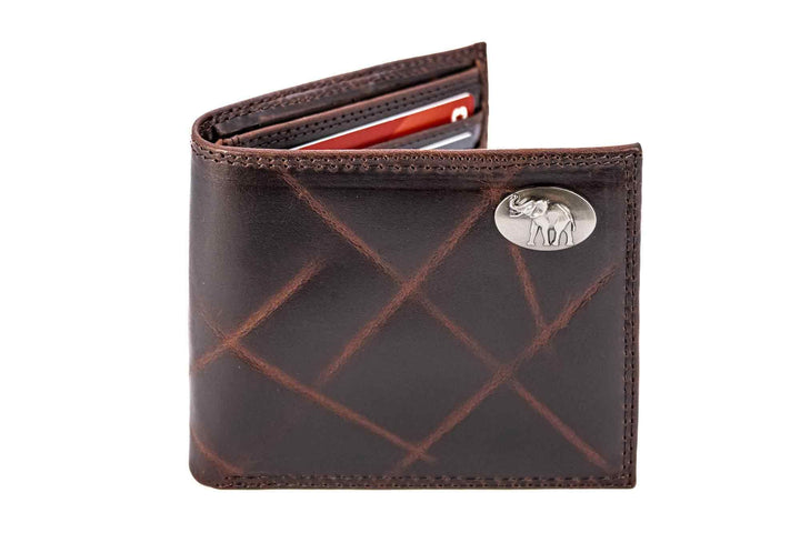 Zep-Pro - Alabama Crimson Tide Men's Collegiate Bifold Leather Wallet.: UAL Crazyhorse