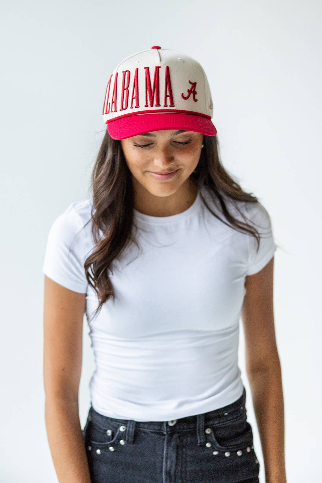 Gameday Social Apparel Co.® - Alabama Saturday Stretch Canvas Trucker Hat: CRIMSONIVORY / O