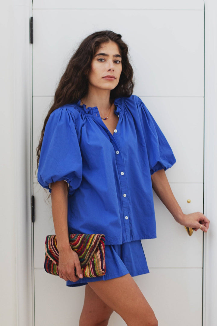 Ex Voto - Daisy Blouse in Royal Blue by ExVoto: L