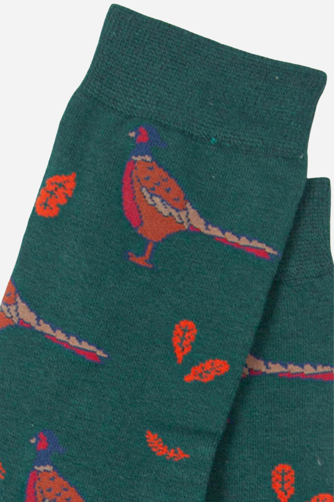 Sock Talk - Green Men's Pheasant Print Bamboo Socks