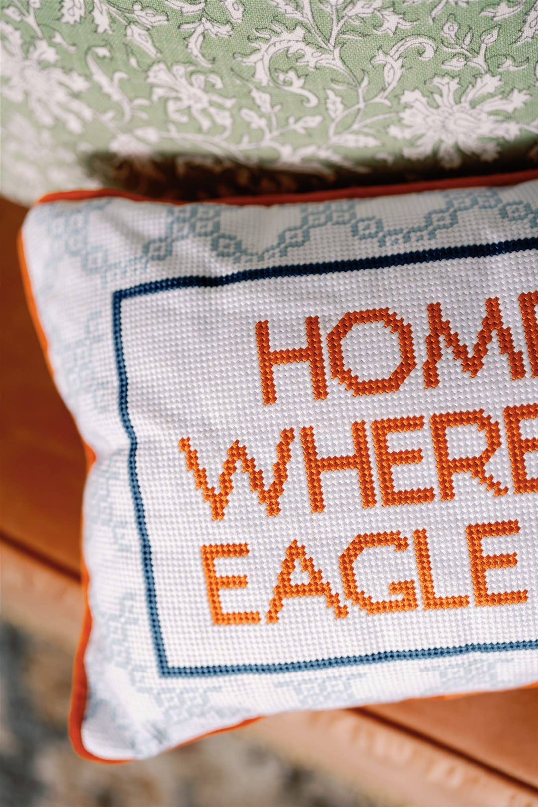 Gracefully Made Art - Eagle Needlepoint Pillow