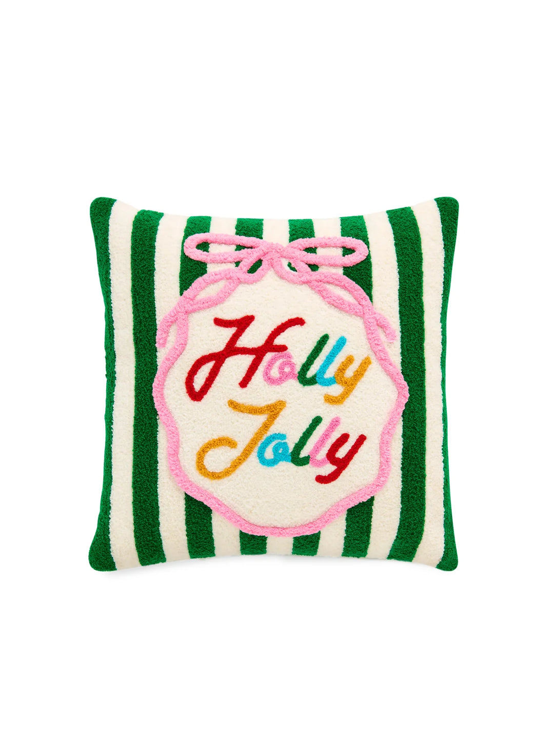 "HOLLY JOLLY" TUFTED PILLOW, MULTI