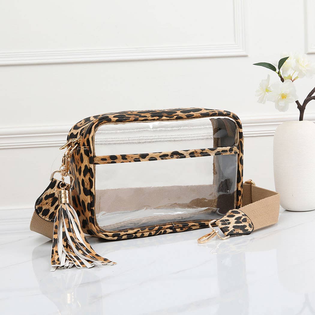 Fashion City - Solid Color Outlined Clear Crossbody Bag: CLRB / ONE SIZE