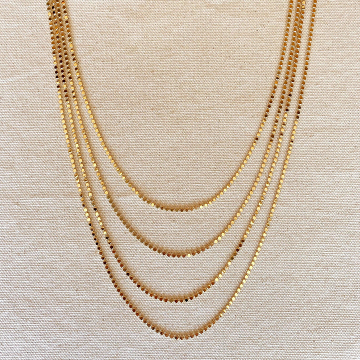 GoldFi - 18k Gold Filled 2mm Flat Ball Chain Necklace: 18 inches