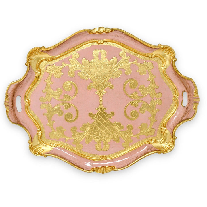 Via Graceffo - Florentine Carved Gilded Wood Tray, Large with Handles