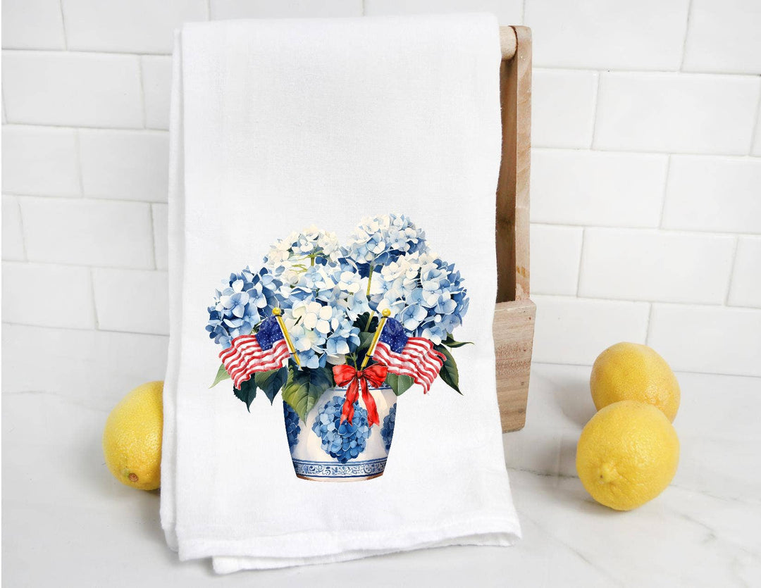 The Preppy Pineapple Home - Chinoiserie Hydrangea Tea Towel