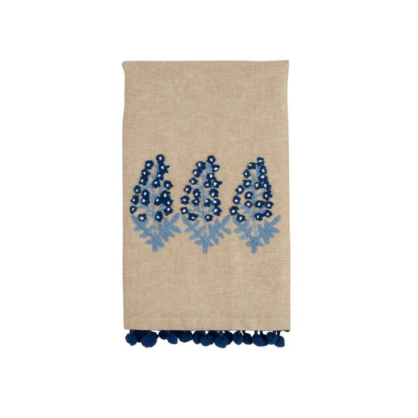 Blue Floral Embroidered Towel 4 styles