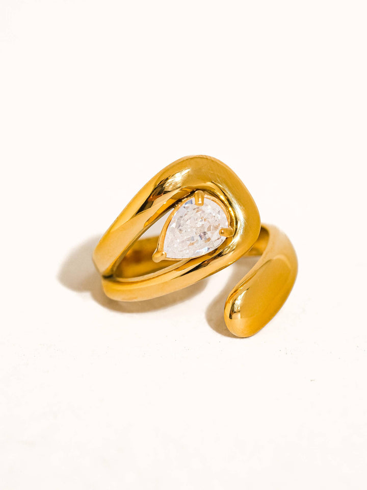 Flânerie by MAIQ - Ronnie 18K Gold Non-Tarnish Wrap CZ Ring: Yellow Gold