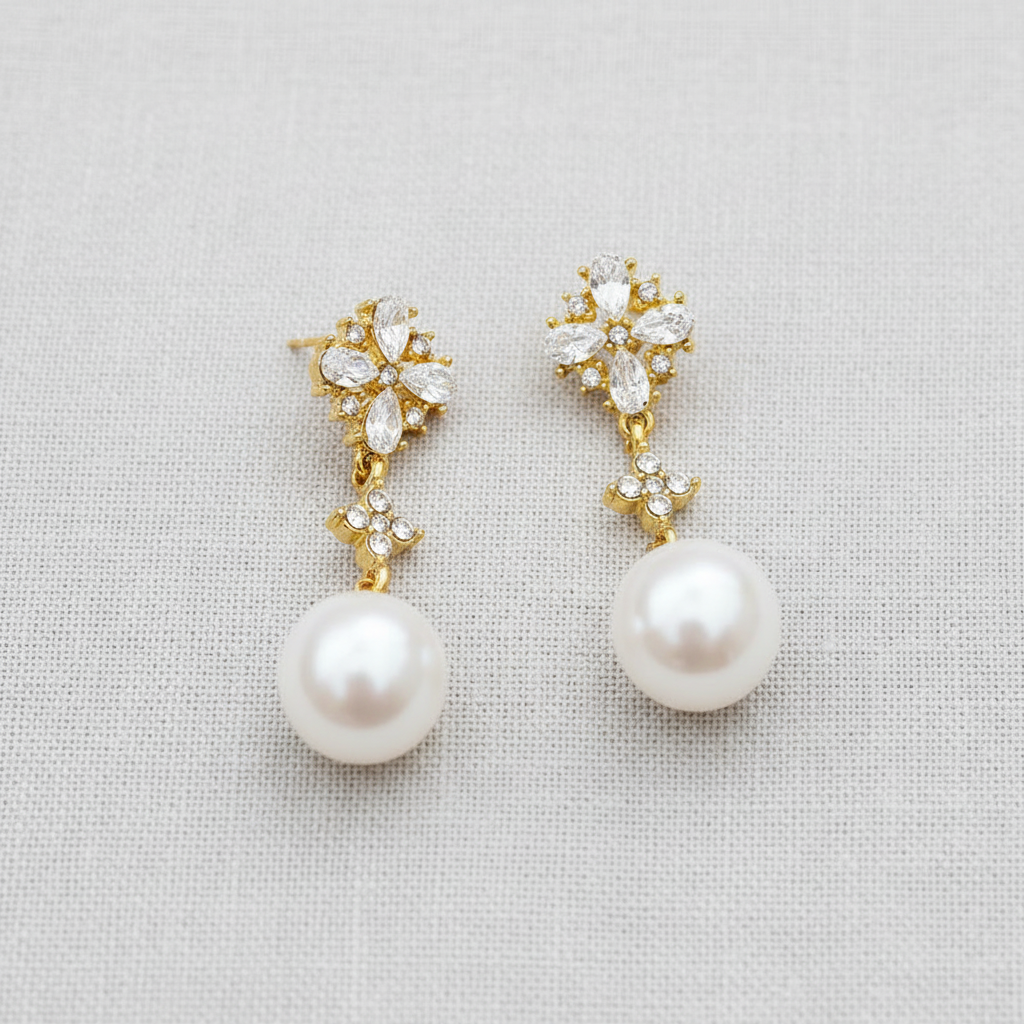 paperln - Crystal Pearl Tassel Drop Earrings