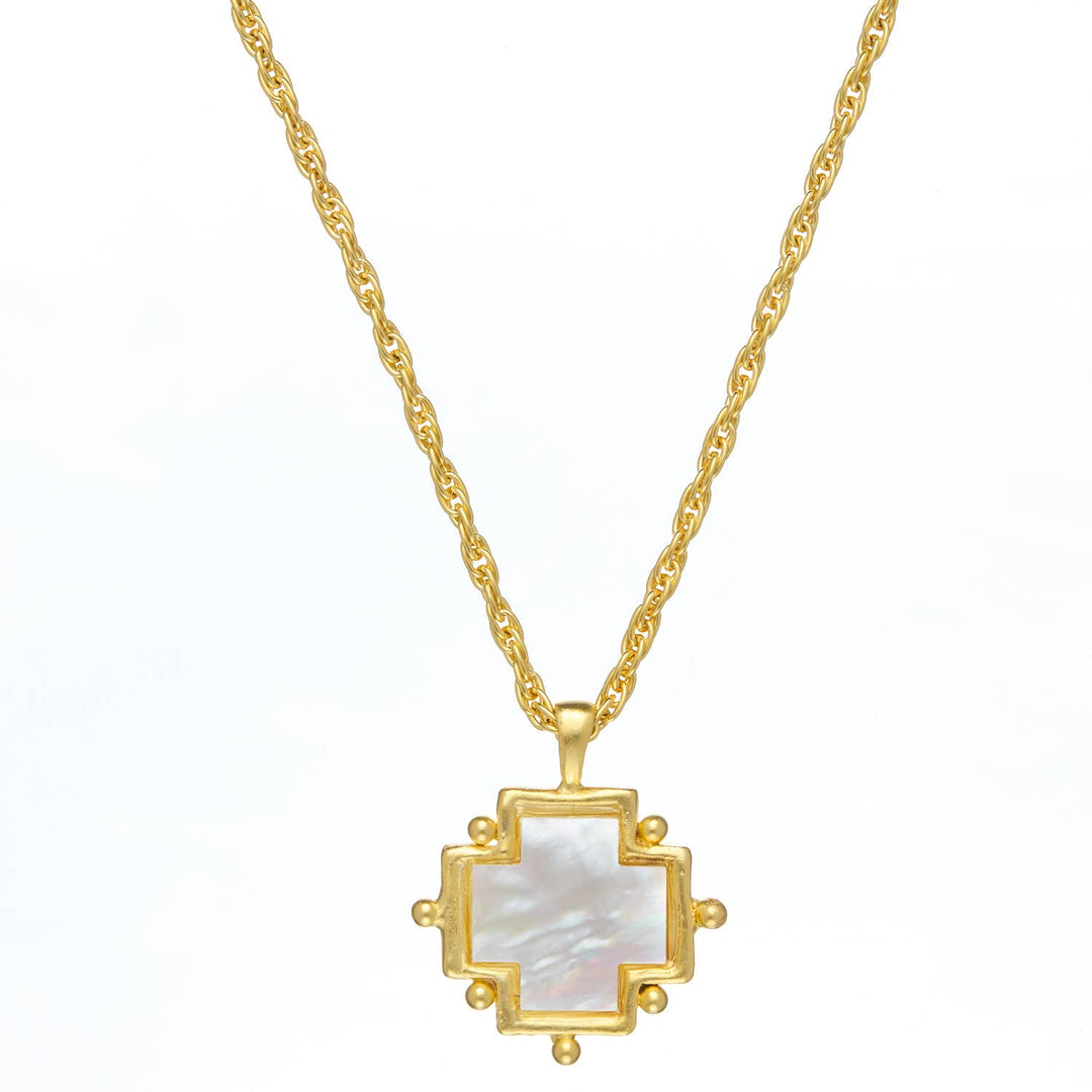 Susan Shaw - Mother of Pearl Cross Necklace