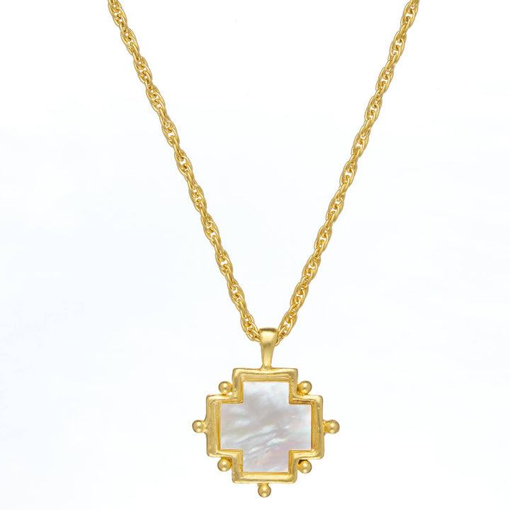 Susan Shaw - Mother of Pearl Cross Necklace