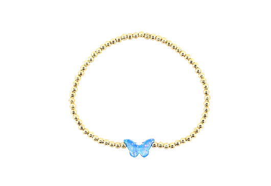Kids Butterfly Bracelet: Fuschia / Gold Filled