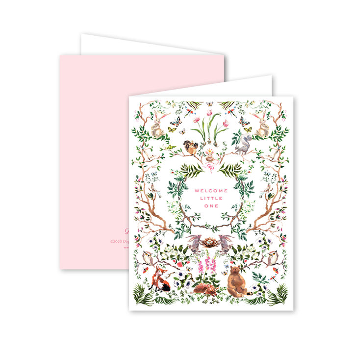 Dogwood Hill - Woodland Baby Pink: Single Card