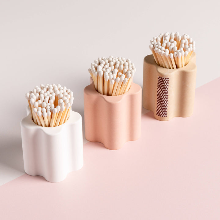 Enlighten the Occasion - Neutral Flower Vessel with Colorful Matchsticks: Khaki