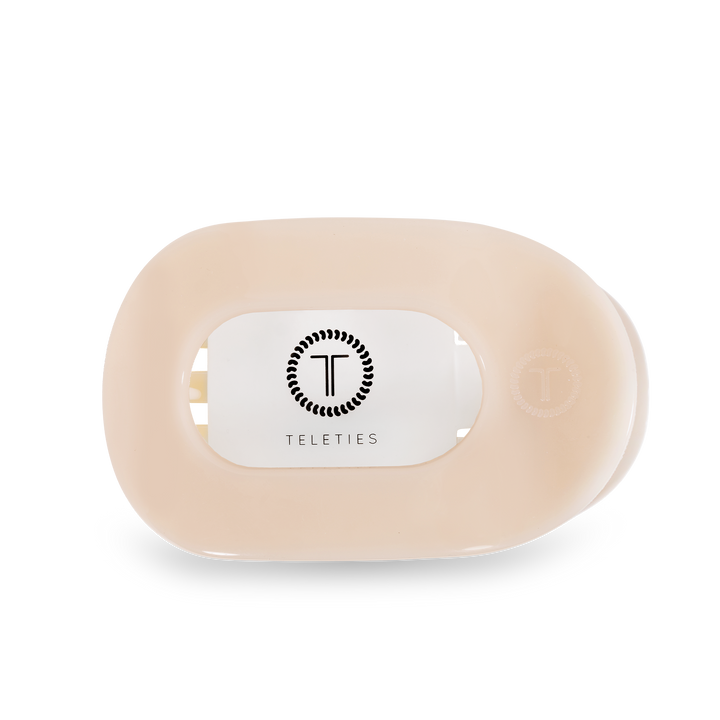 TELETIES - Round Flat Hair Clip | Small | Almond Beige