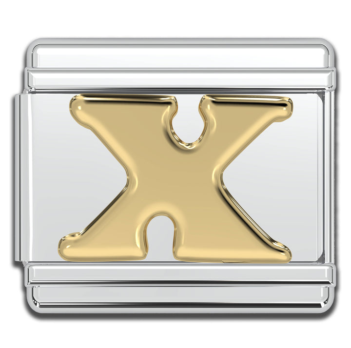 Natalia - Italian Charm Letters A-Z - 9mm Gold Bracelet Charms: B