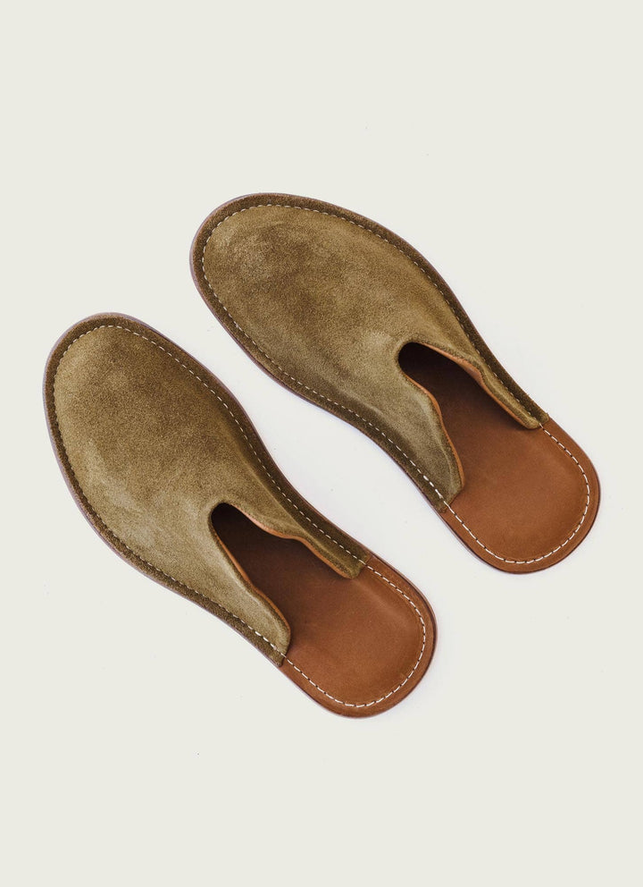 WP Standard - Mr. Grumpy Leather Slippers: Tan / Men's Extra Large