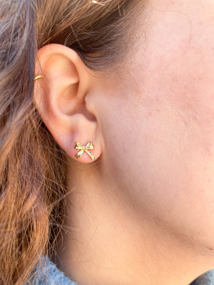 Rock Paper Scissors - Solid Bow Stud Earring