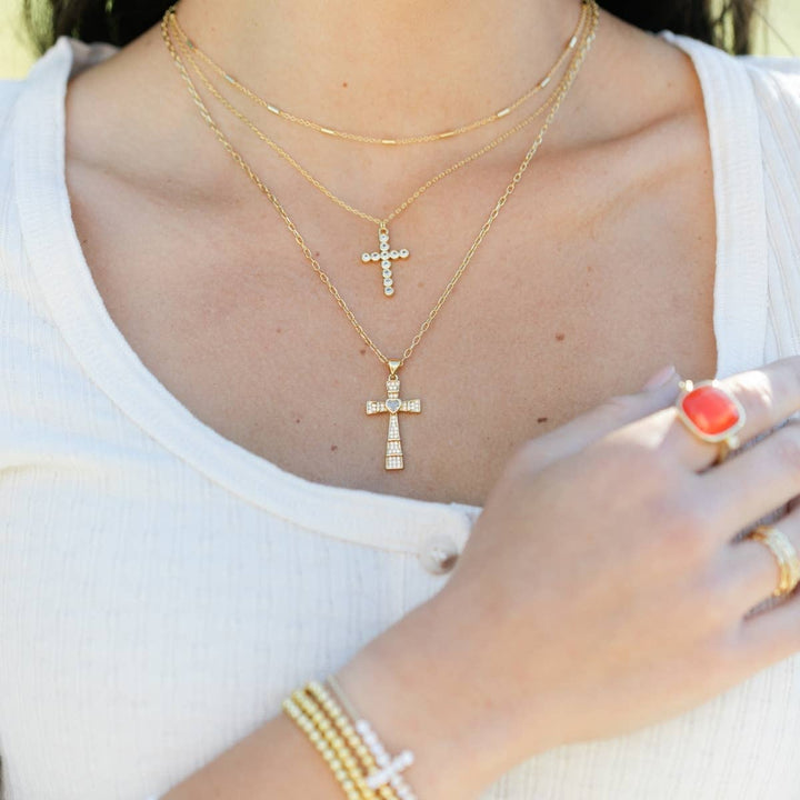Splendid Iris - SALE - Lovely Cross Pendant Necklace: Gold