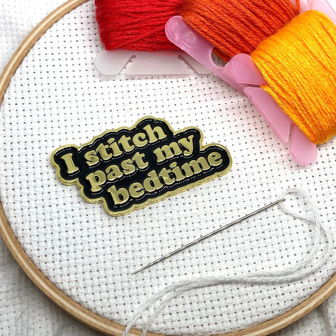Snarky Crafter Designs - I Stitch Past My Bedtime Magnetic Enamel Needle Minder