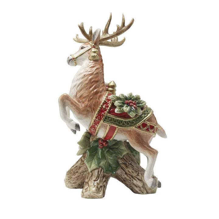 Fitz and Floyd® Mikasa® Pfaltzgraff® - Fitz & Floyd Holiday Hme Red Deer CndleHold Gift Box Pkg: Earthenware / Holiday