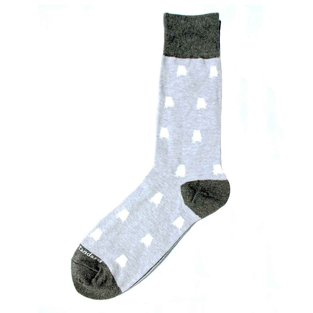 Men's Alabama Pride Socks   Gray/White   One Size