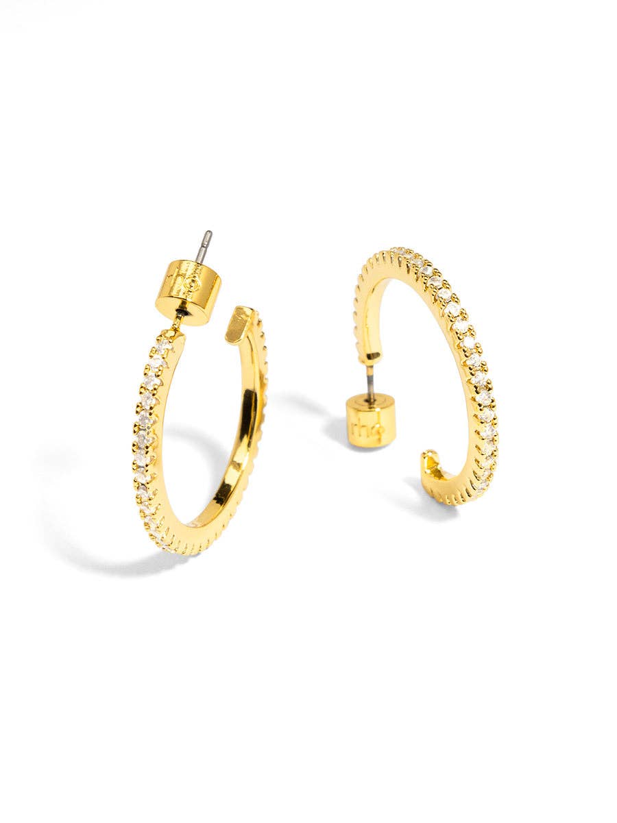 rho - Small PavŽ Hoop Earring: Silver/Clear