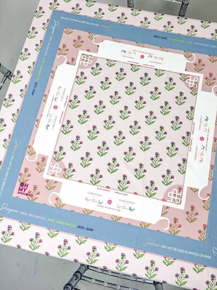 Oh My Mahjong - Pink Instructional Mahjong Tablecloth