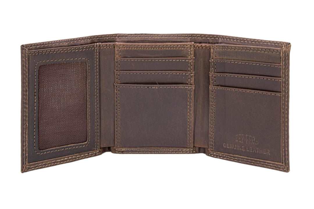 Zep-Pro - Alabama Crimson Tide Men's Collegiate Trifold Leather Wallet: ELEP Crazyhorse