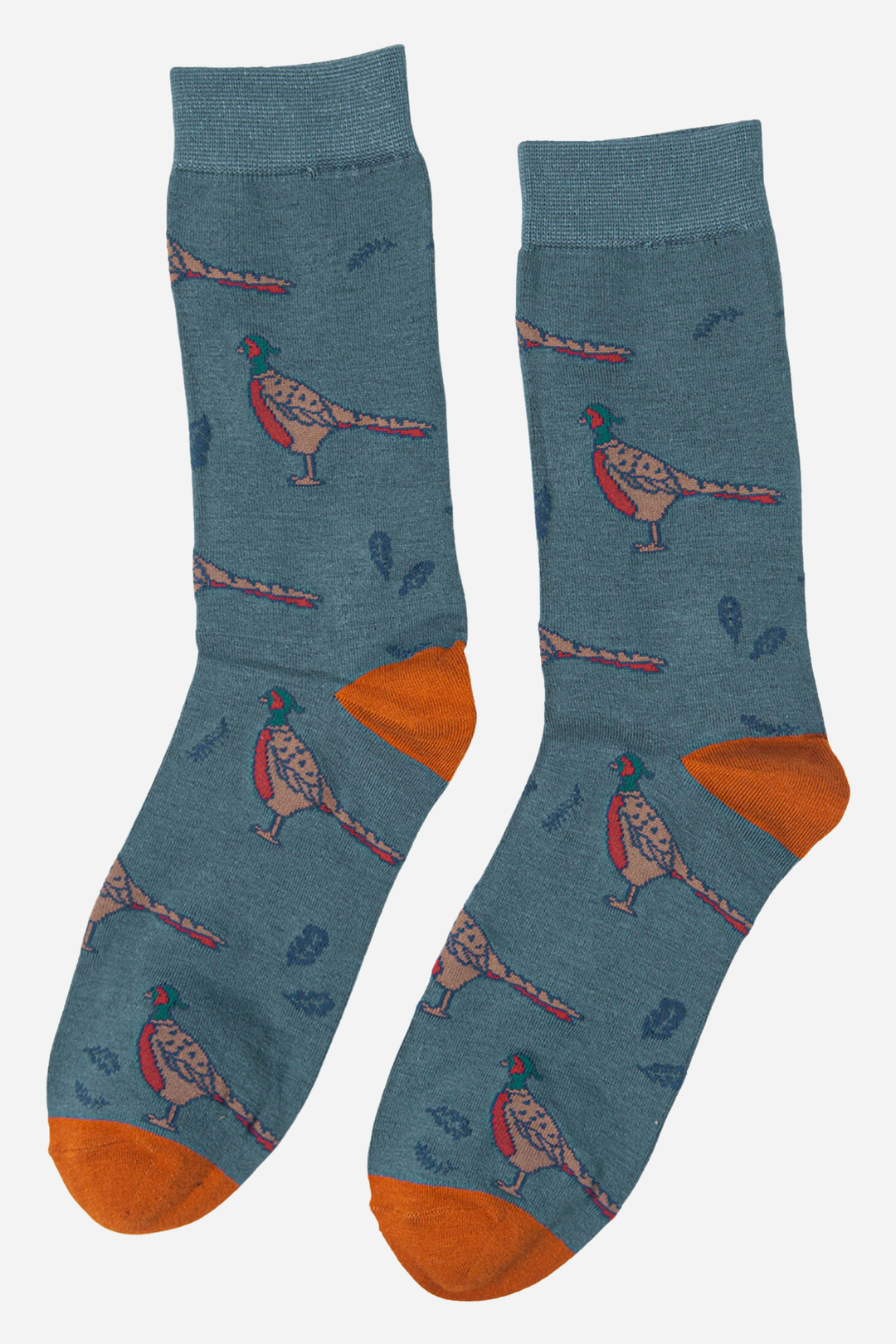 Sock Talk - Teal Men's Pheasant Print Bamboo Socks