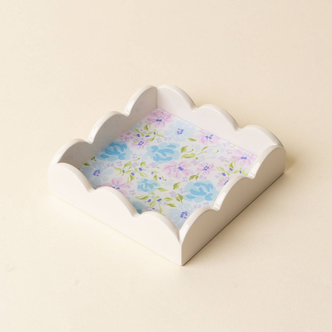 The Darling Effect - Scallop Trinket Tray-Secret Garden Blue