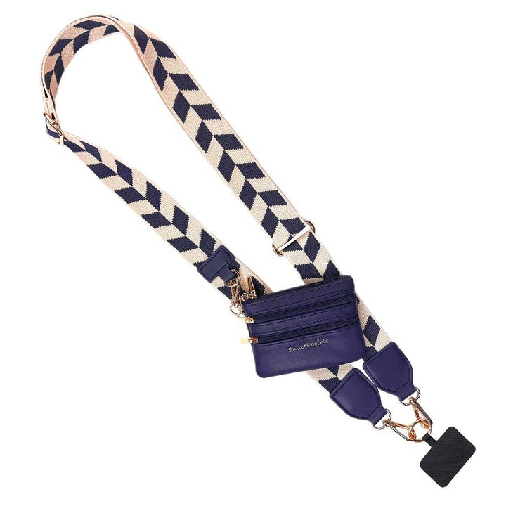 Save The Girls - Clip & Go Strap w/Zippered Pouch Chevron: Green/Cream Chevron