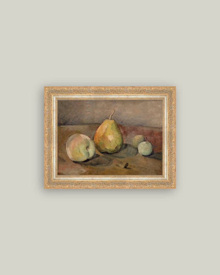 Petal Lane Home - Pears and Apples Framed Antique Art: 18x14