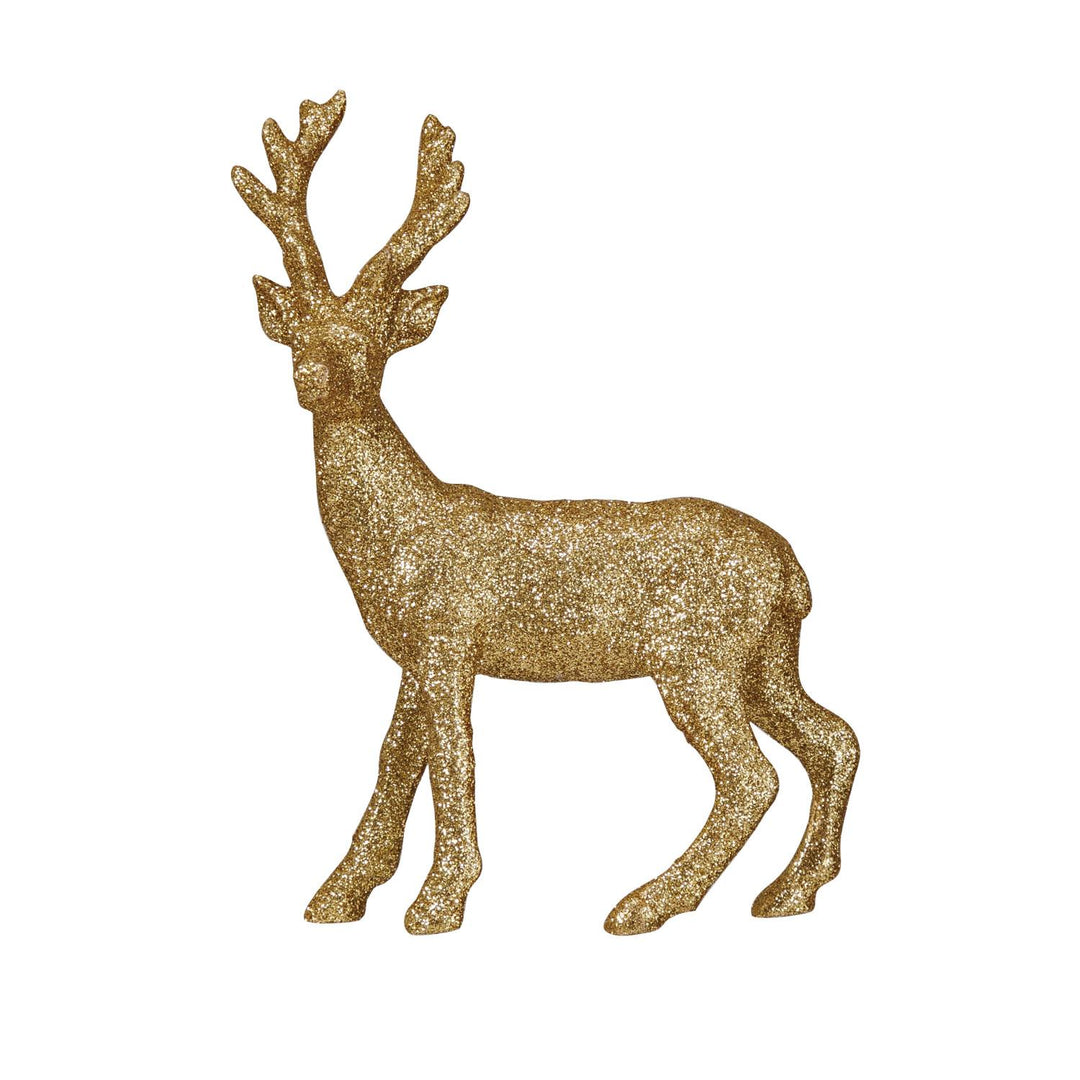 4-3/4L x 1-3/4W x 5-3/4H Resin  Buck w/ Glitter, Gold Finish - XS6457