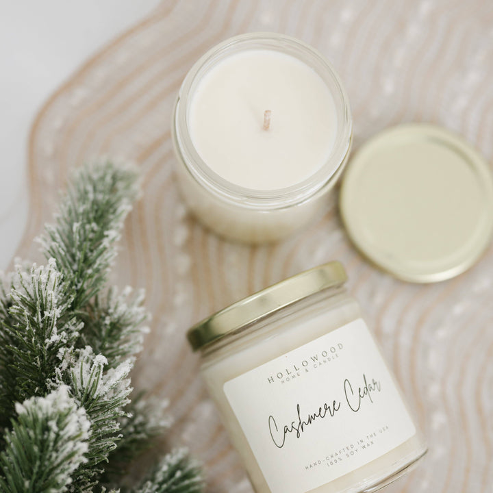 HOLLOWOOD FRAGRANCE - CASHMERE CEDAR | HOLIDAY | CANDLES: 8 Oz