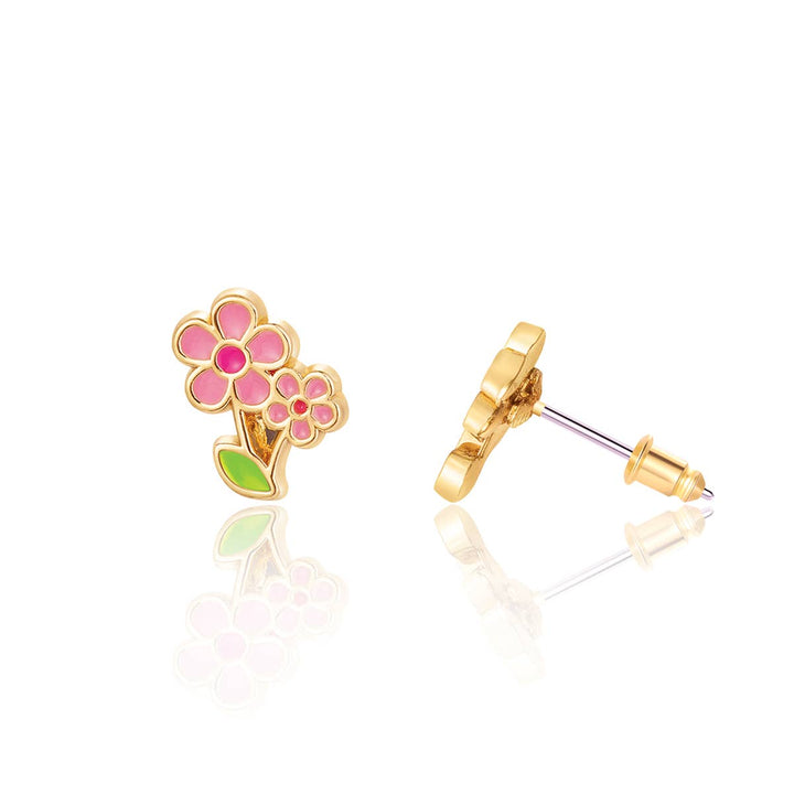 Girl Nation - Little Pink Flower Cutie Stud Earrings