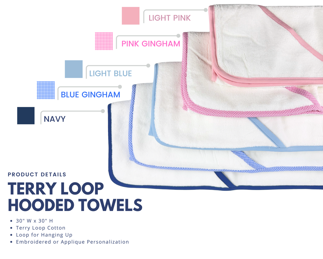 The Classic Baby - Hooded Terry Bath Towel for Baby and Toddlers | Plush Terry: Blue Gingham