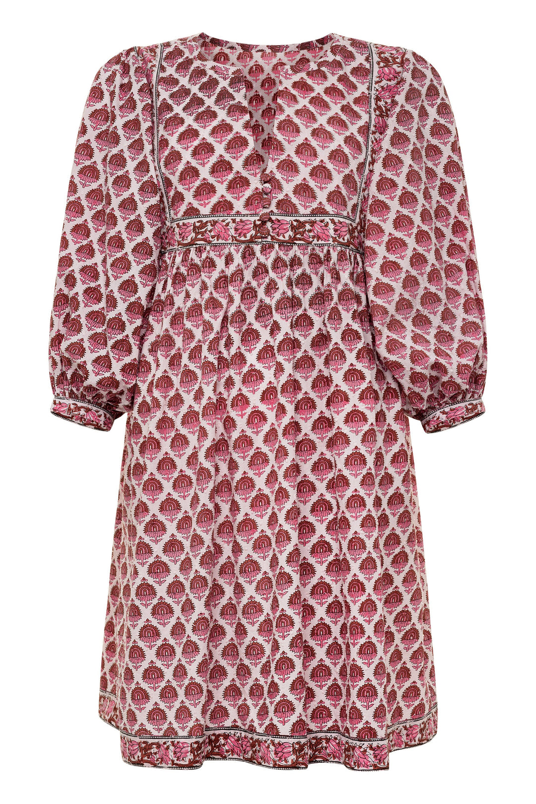 BECASA - Relaxed Mini Dress: Rosewood / XS/S