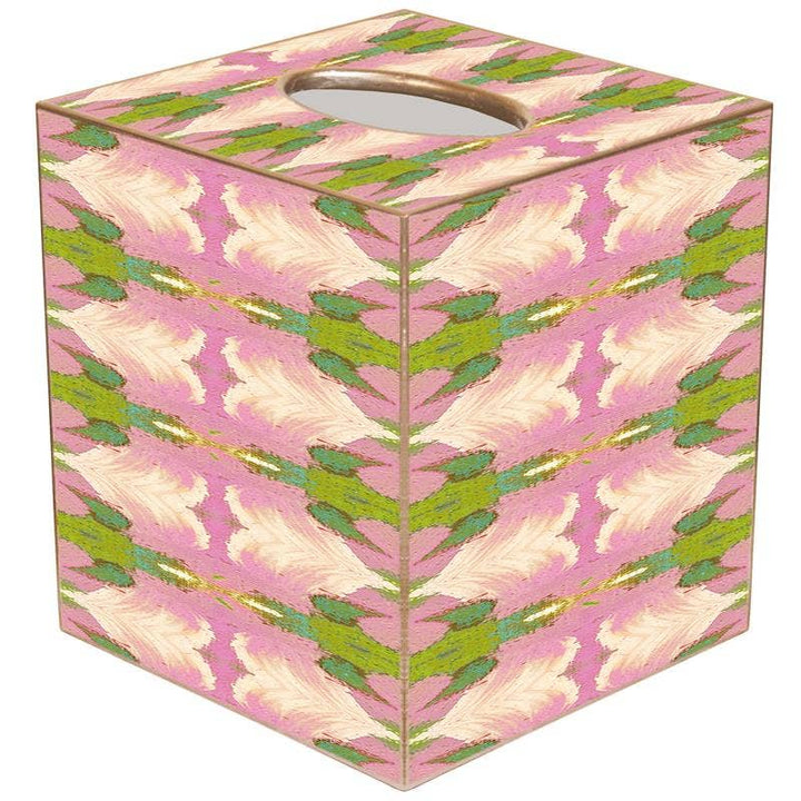 Marye-Kelley - Cabana Pink  by Laura-Park Tissue Box Cover: Paper Mache